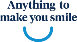 Block text reading "Anything to make you smile" sits above the blue Aspen Dental smile logo