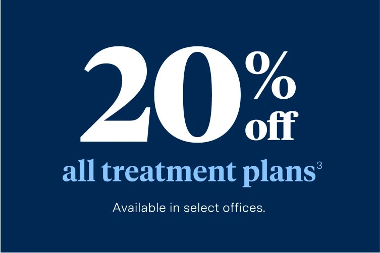 20% off all treatment plans at Aspen Dental, available in select offices